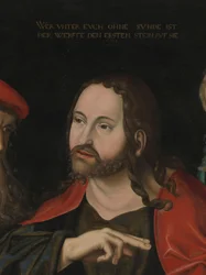 Christus en de overspelige vrouw (detail), c.1700