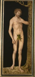 Adam. Buitenzijde van de vleugels van een altaar (olie op hout)