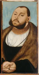 Johann Frederik I, keurvorst van Saksen (1503-1554), door Cranach, Lucas de Oude (1472-1553). Olie op hout