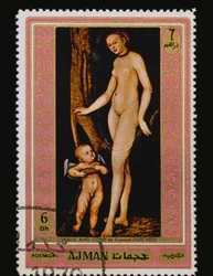 Postzegel, serie Beroemde schilderijen (Naakten)
