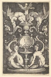 Paneel van ornament met twee sirenen