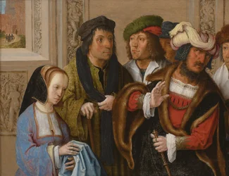 Potifars vrouw toont Jozefs gewaad, ca. 1512 (olieverf op paneel)