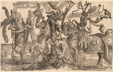 De Negen Helden: Arthur, Karel de Grote (Charlemagne), Godfried van Bouillon