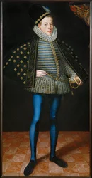 Aartshertog Matthias in een blauw gewaad (schilderij op doek)