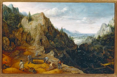 Landschap met ijzerwerk ... (schilderij op hout)