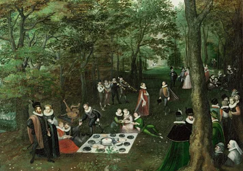 Lente. De picknick ... (olieverf op doek)