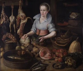 De keukenmeid, ca.1600 (olieverf op doek)