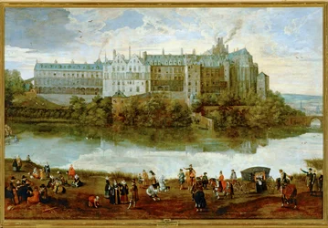 Het Koninklijk Paleis in Brussel ... (schilderij op doek)