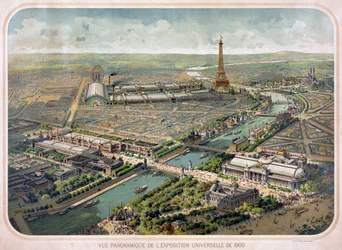 Panoramisch uitzicht op de wereldtentoonstelling van 1900.