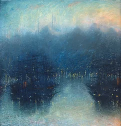 Constantinopel (De havenavond) (pastel op papier)