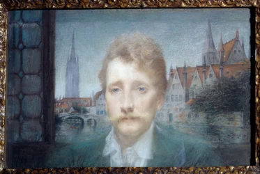 Portret van Georges Rodenbach, Belgische dichter (1855-1898) 1895
