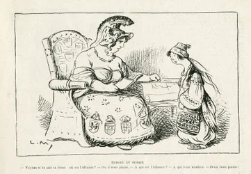 Illustratie in Le Rire, 01/11/13 - Europa en Servië - Oorlog van 14-18 (gravure)