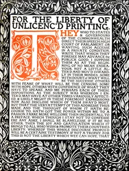 Eragny Press: Openingspagina van de Areopagitica, ca. 1895-1914