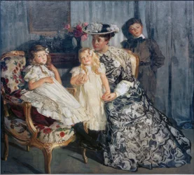 Madame Simon met haar kinderen