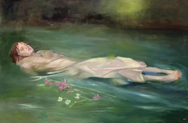 Drijvend meisje, 2004 (olieverf op board)