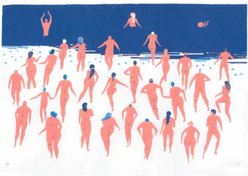 Nude Beach Run, 2016 (screenprint)
