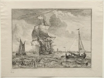 Mariene scène met Amsterdam in de verte