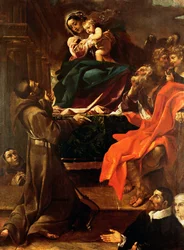 Heilige Familie met St. Franciscus en schenkers