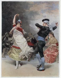 De zigeuners van Granada. Chromotypografie door Ludovico Marchetti (1853-1909) 1889 Privécollectie.
