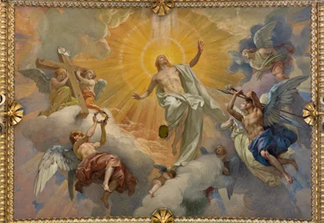 Cybo-kapel (noordelijke arm van het transept), gewelf: Opstanding van Jezus Christus