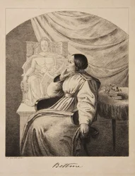 Portret van de schrijfster Bettine von Arnim 1785-1859, née Brentano, 1838