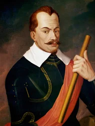 Albrecht Wallenstein, hertog van Friedland, keizerlijk veldmaarschalk tijdens de Dertigjarige Oorlog, in 1634 in Eger vermoord door zijn eigen officieren