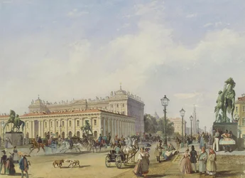 De Anitschkow-brug in Sint-Petersburg, 1847