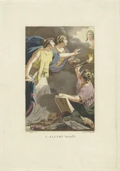 Allegorische voorstelling met Tekenkunst, Schrijfkunst en Schilderkunst