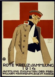 Fondsenwervingscampagne voor het Duitse Rode Kruis, uitgegeven 1914 (kleur litho)