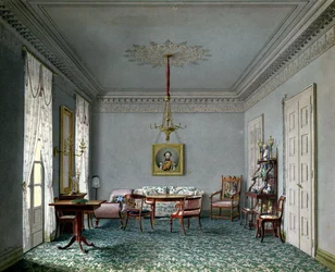Saloninterieur in het Paleis in Stuttgart, Wurttemberg