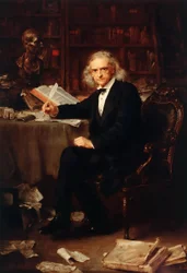 Portret van de historicus Theodor Mommsen