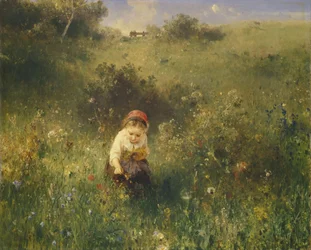 Meisje op een veld, 1857