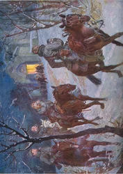 Kerstavond, illustratie uit Hindenburg uitgegeven door Daterlandischer Derlag C U Weller Berlijn, 1922