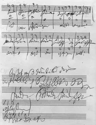 Handgeschreven muziekpartituur