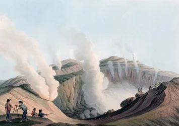 Krater op het eiland Vulcano in de Tyrreense Zee, Italië