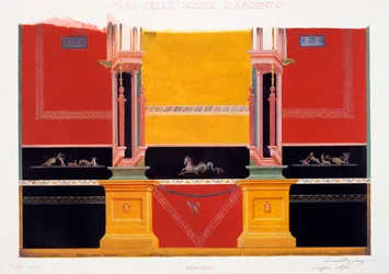 Muurschilderingen uit het Huis van de Zilveren Bruiloft, Pompeii, 1898