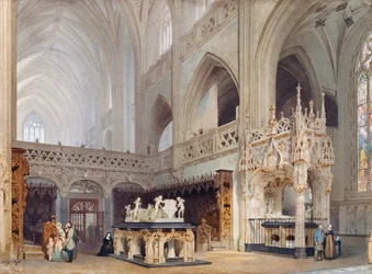 Interieur van de kerk van Brou in Bourg-en-Bresse