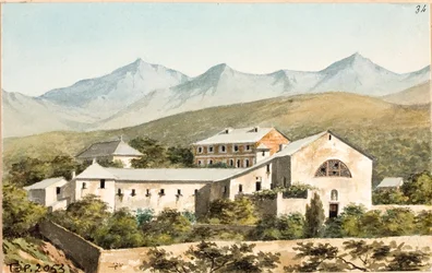 Uitzicht over het santuario Nostra Signora del Monte, Genua