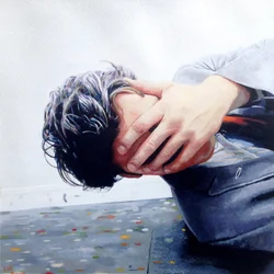 Vleermuizen in het Belfort, c.2013 (acrylverf op papier)