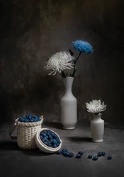 Bosbessen en witte bloemen