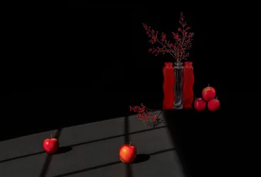 Dramatisch rood stilleven
