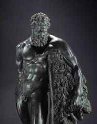 Griekse kunst: ‘Herakles in rust’, detail. Bronzen sculptuur van Lysippos van Sikyon (395-305 v.Chr.), 4e eeuw v.Chr., uit het heiligdom van Hercules Curinus, Sulmona. Nationaal Archeologisch Museum, Chieti, Italië