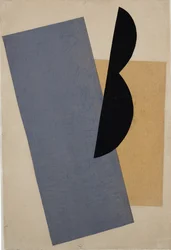 Compositie blauw-geel-zwart