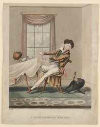 Een zeer infernale slechte ei, prent gemaakt door H. Pyall, ca. 1825
