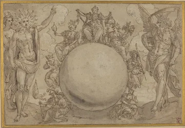 Apollo, Diana en Tijd met de cyclische wisselvalligheden van het menselijk leven