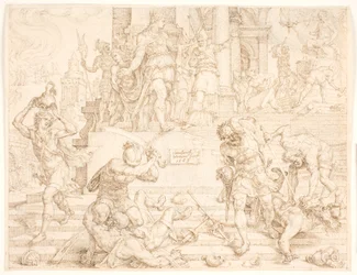 Josias beveelt dat alle dingen die voor Baäl zijn gemaakt vernietigd en de priesters gedood moeten worden