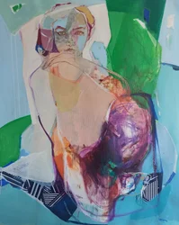 Finding Calm, 2023 (acryl en pastel op doek)