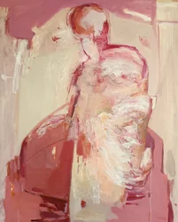 In Stillness We Unfold: Ignition, 2025 (acryl en pastel op doek)