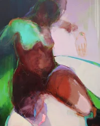 Innerlijke stem 3, 2022 (acryl en pastel op doek)
