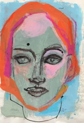 Schetsboek 24, 2025 (temperaverf, inkt, pastel op papier)